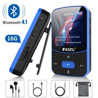 16GB Clip Mp3 Player with Bluetooth 4.1 Lossless Sound Music Player with FM Radio Voice Recorder Video Earphones for Running, Support up to 128GB(Blue)