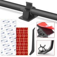 JIRVY Adjustable Cable Tie Clips 3M Adhesive Wire Clips Nylon Wire Clamps 50 Pack (Black)