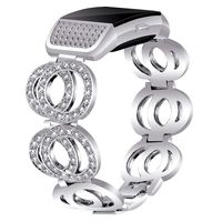 Nigaee for Fitbit Charge 2 Bands Small Large, Stainless Steel Fitbit Bands Charge 2 Fitbit Charge 2 Replacement Band Fitbit Charge 2 Wristband Fit bit Charge 2 Bands for Women Men Bangle 4 Silver