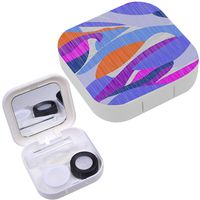Portable Contact Lens Case Box Travel Kit Mirror + Bottle + Tweezers Container Holder [ Ornament On White ]