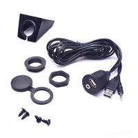 6.5 Feet Auto USB & 3.5mm Aux Extension Cable Dashboard Flush Mount Kit 1/8 AUX for Car Radio Stereo Android Wince GPS Head Unit DVD CD Media Player