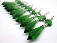 Sun Cling Chandelier Icicle Crystal 38mm, Pack of 20 (Green)