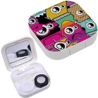 Portable Contact Lens Case Box Travel Kit Mirror + Bottle + Tweezers Container Holder [ Monster ]