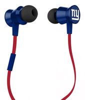 IHIP NFLPTMNYG Official NFL New York Giants Pro Metal Earbuds with Built-In Mic