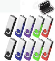 AreTop 8GB USB 10 Pack with Easy-Storage Bag, Premium Swivel Flash Drive 8 Gig USB2.0 Pen Drive Memory Stick for Computer Storage Thumb Drives Bulk Flash Drive Pack 10Pcs