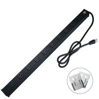 10 Outlets Heavy Duty Metal Power Strip,Aluminum Workshop Power Strip Socket with 3.28 ft Power Cord and Power Switch.15A,125V,1875W (Black)