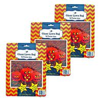 Set of 9 Giant Halloween Pumpkin Lawn Bags with Twist Ties in 3 Different Sizes (Set of 9, Pumpkins)