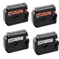 Buyalot Compatible Label Tape Replacement for Brother Ptouch M Tape 12mm 0.47 Inch MK231 MKF431 Work for P-Touch PT-M95 PT-65 PT-45 PT-90 Label Makers, 26.2 Feet, 4-Pack (Black on White/White Flower)