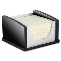 Kantek Black Acrylic and Aluminum 3x3-Inch Memo Pad Holder, 3.8-Inch Wide x 3.8-Inch Deep x 2.2-Inch High (BA305)