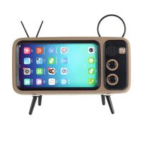 GULEHAY Retro TV Bluetooth Speaker, 3 in 1 Portable Mobile Phone Wireless Speaker with Phone Stand Holder, Power Bank, BT Speaker Audio, for 4.7-5.5 Inch Screen