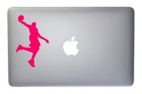 Basketball Player Slam Dunkin' Vinyl Decal for MacBook, Laptop or Other Device 5 Inch (neon Pink)
