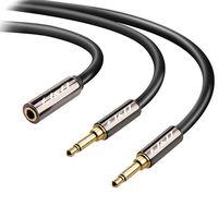 J&D Gold Plated [Copper Shell] [Heavy Duty] 3.5mm 1/8" TRS Female to 2 X 3.5mm 1/8" TS Male Stereo Audio Adapter Cable - 15 Feet
