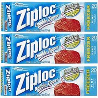 Ziploc COMIN16JU007548 AC1436, Pack of 3, Pint, 20-Count, Clear