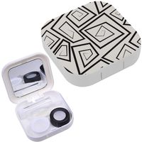 Portable Contact Lens Case Box Travel Kit Mirror + Bottle + Tweezers Container Holder [ Modern Stylish ]