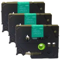NEOUZA 3PK Compatible for Brother P-Touch Laminated TZe TZ Label Tape Cartridge 12mm x 8m (TZe-735 White on Green)