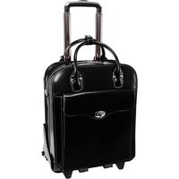 McKlein USA Melrose 15 Inch Vertical Rolling Leather Laptop Tote EXCLUSIVE (Black)