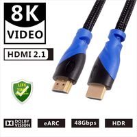 8k Hdmi Cable 48gbps 2.1,8K&60Hz 4K@120Hz 4320P UHD Compatible with  LG TV Samsung QLED TV Apple TV Gaming Consoles Blu-Ray Players Projectors Any Other Hdmi-Enable Device 8k Cable hdmi 6 Feet
