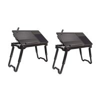 Origami Multi Functional Laptop Computer Tray Table Stand w/LED Light (2 Pack)