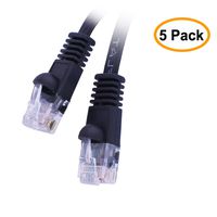 15 FT (4.5M) Cat6 Ultra Premium Flat UTP Patch Cable, 32 AWG, 550Mhz, (15 Feet/4.5 Meters) Cat 6 Molded Boot Cable for PC / Router / PS4 / XBOX / Modem White ED735470 (5 Pack)