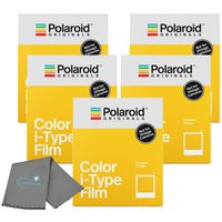Polaroid Originals Instant Color Film for i-Type Cameras 5 Pack, 40 Instant Photos Bundle with a Lumintrail Cleaning Cloth