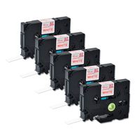 Compatible for Brother Tze232 0.47 Inch 26.2feet (12mm/8m) P Touch Laminated red on White Standard Replace Waterproof Label Tape Maker PT-H110/PT-D200/PT-D210/PT-D400/PT-D600/PT-1280/PT-1290(5PACK)