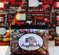 'NUGGLEBUDDY Microwavable Moist Heat & Aromatherapy Organic Rice Pack."Travel Lovers" Fabric. SWEET LAVENDER Aromatherapy!