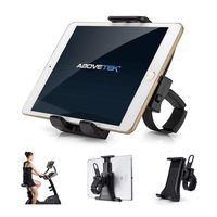 AboveTEK Universal Handlebar Mount for iPad - iPhone - Tablet - Anti Shock 360 Degree 3.5" to 12" Expandable Pole Strap Phone Holder Cradle for Indoor Cycling, Gym, Tread Mill, Spin Bike, Elliptical