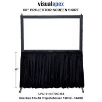 Visual Apex Projector Screen Black Presentation Screen Skirt Drape Kit (EL) 60" high - Extended Length Presentation Screen Skirt Kit (Screen not Included) for use with Screen and Extension Legs.