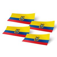 Desert Cactus Ecuador 4 Pack of 4 Inch Wide Country Flag Stickers Decal for Window Laptop Computer Vinyl Car Bumper Ecuadorian 4