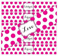 24 Large Dots Waterproof Water Bottle Stickers | Celebrate, Love, Forever | 8 of Each Phrase (Magenta)