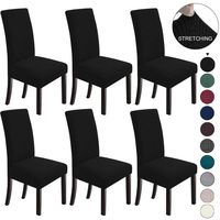 NORTHERN BROTHERS Dining Chair Covers Stretch Chair Covers Parsons Chair Slipcover Chair Covers for Dining Room Set of 6,Black