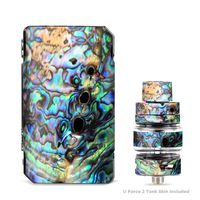 IT'S A SKIN Decal Vinyl Wrap for VooPoo Drag 2 V2 & UForce T2 Tank Vape Sticker Sleeve Cover/Abalone Swirl Shell Design Blue