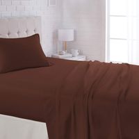 AmazonBasics Lightweight Super Soft Easy Care Microfiber Sheet Set with 16" Deep Pockets - Full, Chocolate