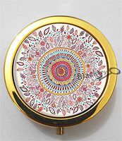 BlackKey Bohemian Pattern 3-Compartment Decorative Pocket Gift Box Case Organizer for Pill, Color 2 -2055