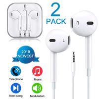 (2Pack) Headphones/Earbuds/Earphones, Super Premium in-Ear Wired Earphones with Remote & Mic Compatible with iOS Devices 6s/plus/6/5s/se/5c/iPad/MP3/Android Phones