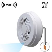 WF-402VAC 1080p Super Low Light WiFi IP Spy Camera Made with IMX323 Sony Chip, Recording & Remote Internet Access, Camera Hidden in a Fake Smoke Detector (120VAC, Wall Mount)