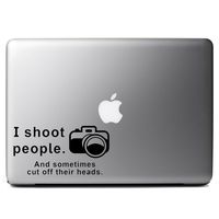 I Shoot People and Cut Off Their Heads Funny Photographer Camera Vinyl Sticker Laptop iPhone Cell Decal