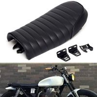 Triclicks Vintage Motorcycle Cafe Racer Seat Black Flat Retro Saddle For Honda CB125S CB550 CL350 450