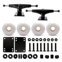 VJ 5.0 Skateboard Trucks (Black), Skateboard Wheels 54mm, Skateboard Bearings, Skateboard Pads, Skateboard Hardware 1" (54mm White)