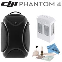 DJI Phantom 4 Travel Bundle: Includes DJI Phantom 4 Backpack, Spare DJI Intelligent Flight Battery for Phantom 4, eDigitalUSA Brush Blower, Cleaning Kit & eDigitalUSA Microfiber Cleaning Cloth
