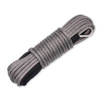 Ucreative 1/4" x 50' 7700LBs Synthetic Winch Line Cable Rope with Black Protecing Sleeve for ATV UTV (Gray)