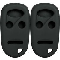 Keyless2Go 2 New Silicone Cover Protective Case for Honda 4 Button Remote Key Fob FCC K0BUTAH2T - Black