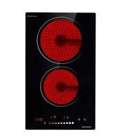 Electric Cooktop, ECOTOUCH 12" Radiant Electric Cooktop Built-in Electric Stove, 240V Electric Stove 2 Burners, Kid Safety Lock, 9 Heating Level