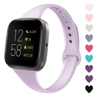 Acrbiutu Bands Compatible with Fitbit Versa/Fitbit Versa 2, Slim Thin Narrow Replacement Silicone Sport Wristband Strap for Fitbit Versa/Versa 2 Women Men