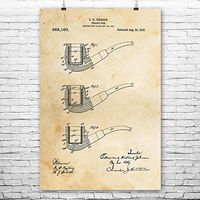Smoking Tobacco Pipe Poster Print, Smoker Gift, Tobacco Farmer, Smoke Shop, Tobacconist, Smoking Room, Cigar Accessories Vintage Paper (5" x 7")