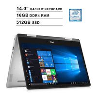 2019 Dell Inspiron 5482 2-in-1 14 Inch Touchscreen FHD Laptop (Inter 4-Core i7-8565U up to 4.6GHz, 16GB DDR4 RAM, 512GB SSD, Intel UHD Graphics 620, Backlit KB, Win 10, Grey) (Renewed)