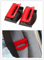 Dwindish Red 2 Pcs Smart Seatbelt Adjuster Clip Buckle Shoulder Relax Neck Comfort Supports