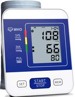 COOCEER Upper Arm Digital Blood Pressure Monitor Approved by FDA with 2 Users 198 Memory,Automatic Heart Rate Pulse Monitor with Large Screen Display Home Use Care Device