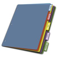 Cardinal Poly Dividers without Pockets, 5-Tab, Multi-Color (84018)
