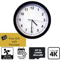 SPY Gadgets | 4K Hidden Camera Spy Camera Home Surveillance Nanny Cam DVR Wall Clock | Zone Shield HD 2160P Hidden Video Camera with Motion Activation or Constant Record